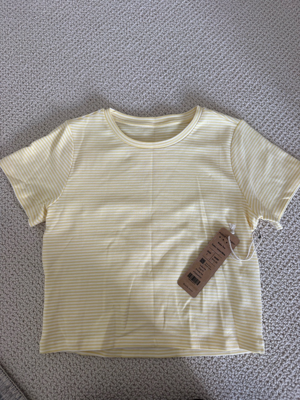 ACTA Baby Tee in Lemon/White Size Medium